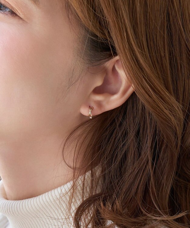 Phoebe 【 K10 】クロッシングビジューピアス ゴールド