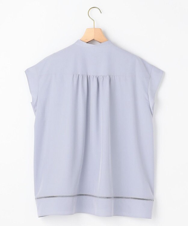 組曲 【先行予約】スムースクロス ピンタックブラウス ブルーグレー系