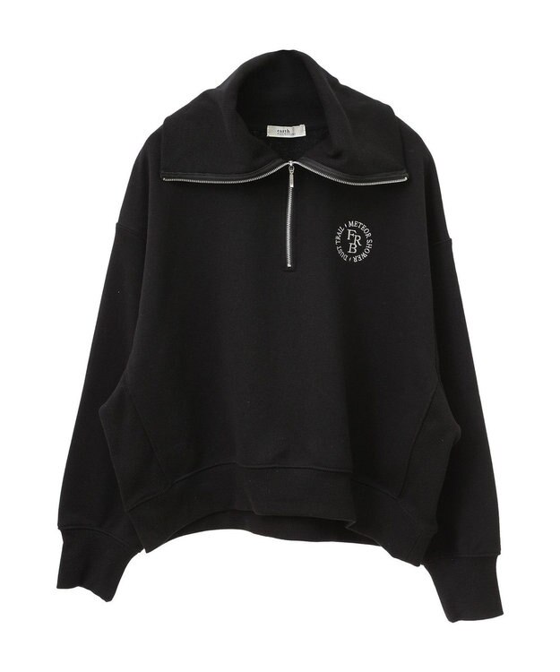 earth music&ecology ハーフＺＩＰプルオーバー Black