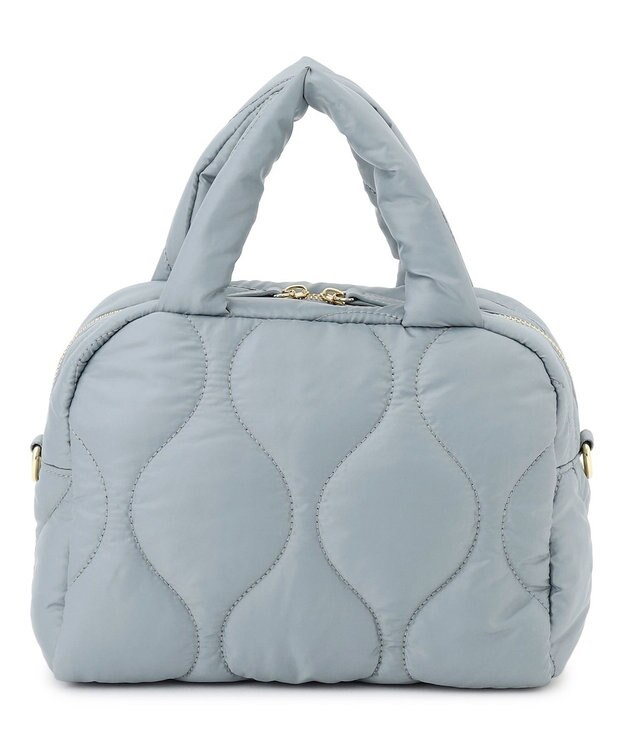 23区 キルティング ボストン バッグ サックスブルー系