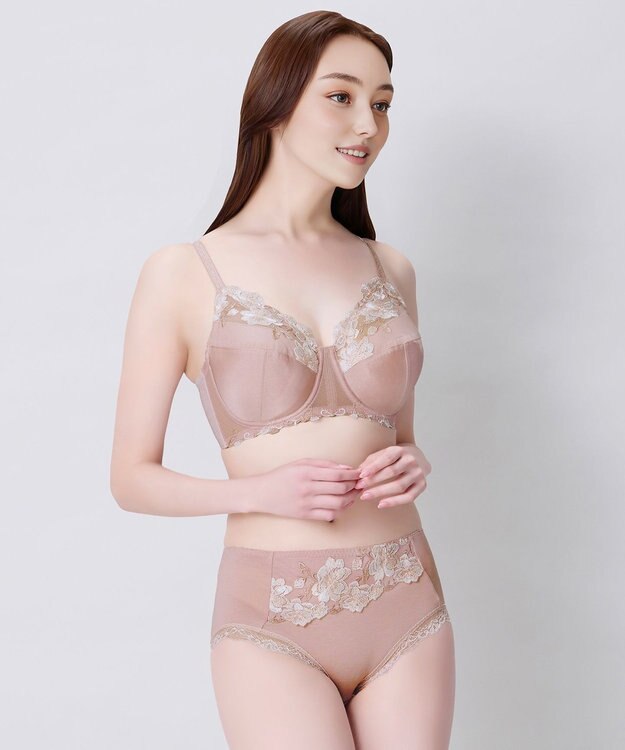 Wing ブラジャー Wing Lesiage 安定感のあるつけごこち 綿混素材(肌側) 【5010シリーズ】 フルカップブラ Hカップまで対応 大きいサイズ PB5010 ウイング／ワコール ピーチ