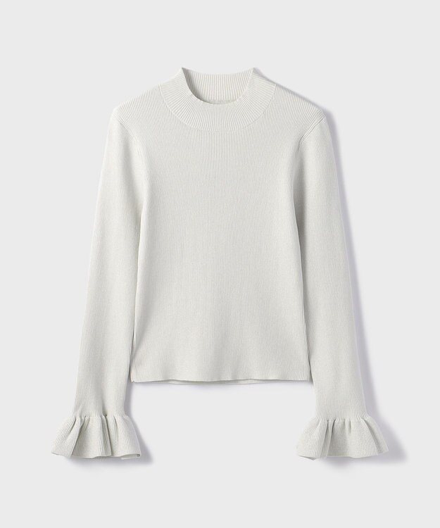 GRACE CONTINENTAL ラメリブニットトップ ホワイト