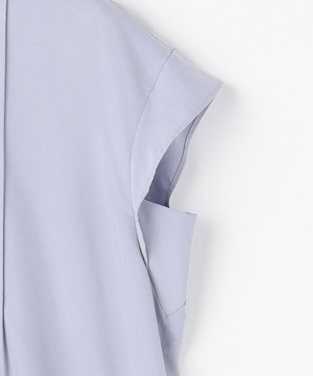 組曲 【先行予約】スムースクロス ピンタックブラウス ブルーグレー系