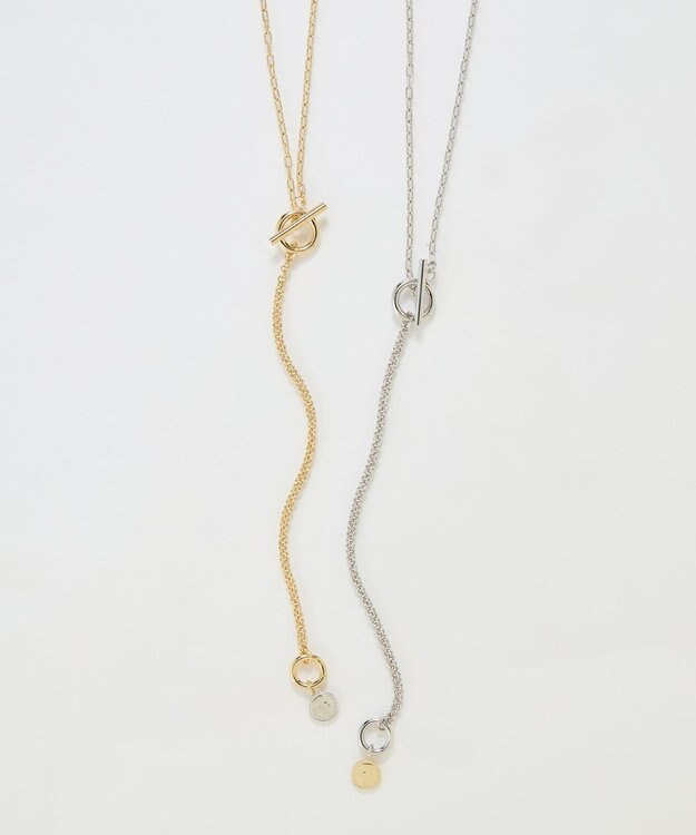 Phoebe 【金属アレルギー対応】ミニマルチェーンロングコインネックレス　シルバー　ニッケルフリー シルバー