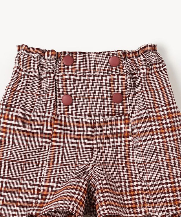 組曲 KIDS 【110-140㎝】Chocolat de check キュロット ワイン×オレンジ系4