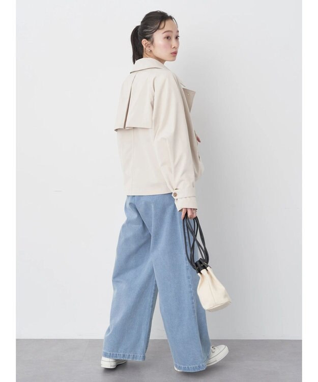 earth music&ecology ボタンフライワイドデニムパンツ Light Indigo