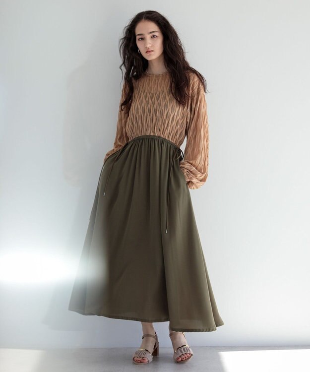 Green Parks ■ＥＳＣＡＲ　ハイブリットフレアワンピース Beige