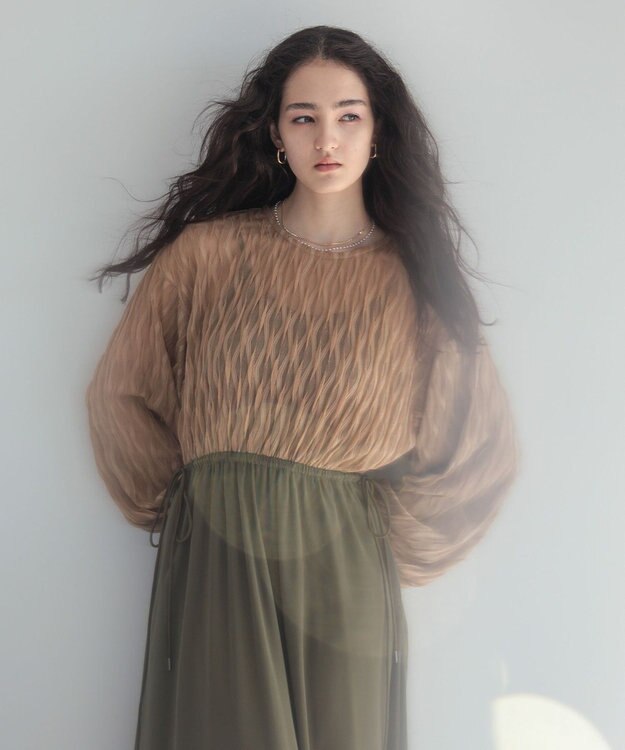 Green Parks ■ＥＳＣＡＲ　ハイブリットフレアワンピース Beige