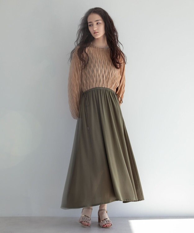 Green Parks ■ＥＳＣＡＲ　ハイブリットフレアワンピース Beige