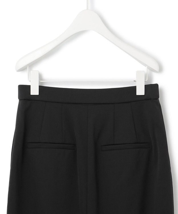 ICB L 【洗える】T/Wベネシャンストレッチ カーブスカート ブラック系