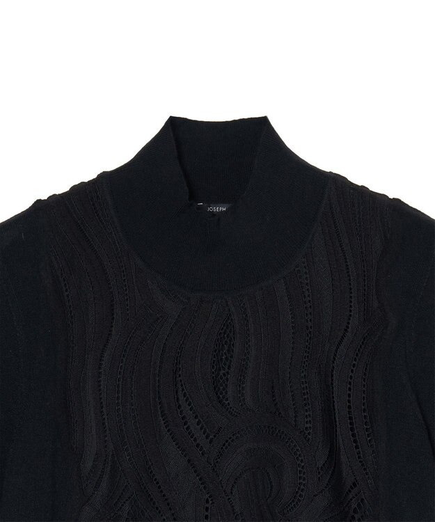 JOSEPH レース&ニット　ショートスリーブニット Black