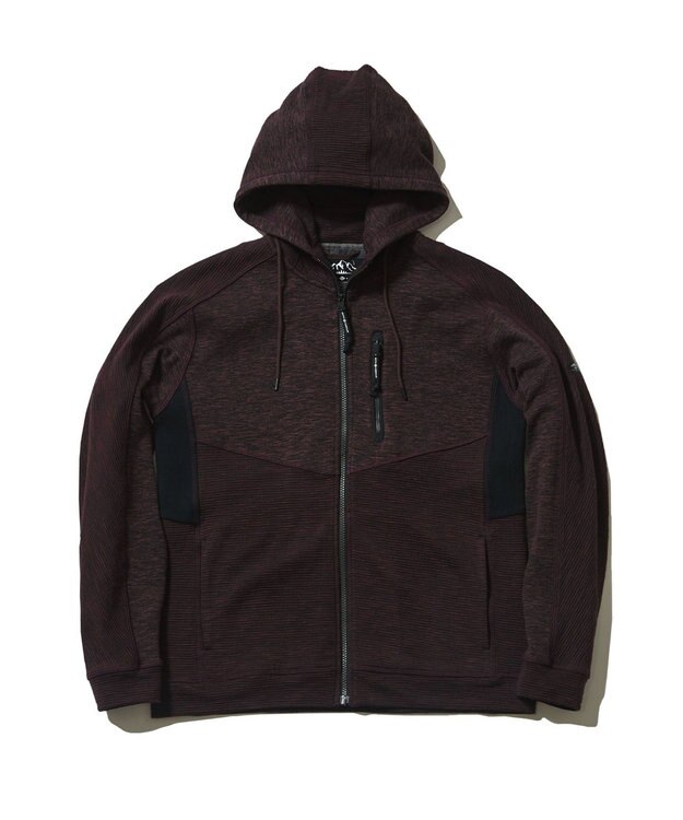 JOSEPH ABBOUD MOUNTAIN 【UNISEX】ランダムスラブリップ パーカー ワイン系