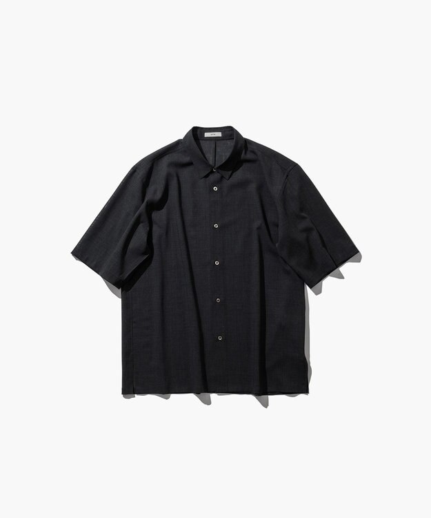 ATON TWIST WOOL GAUZE | ハーフスリーブシャツ - UNISEX CHARCOAL GRAY