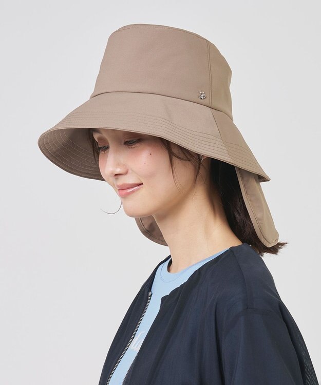 J.PRESS LADIES 【畳める・2way】ワイドブリム ハット モカ系