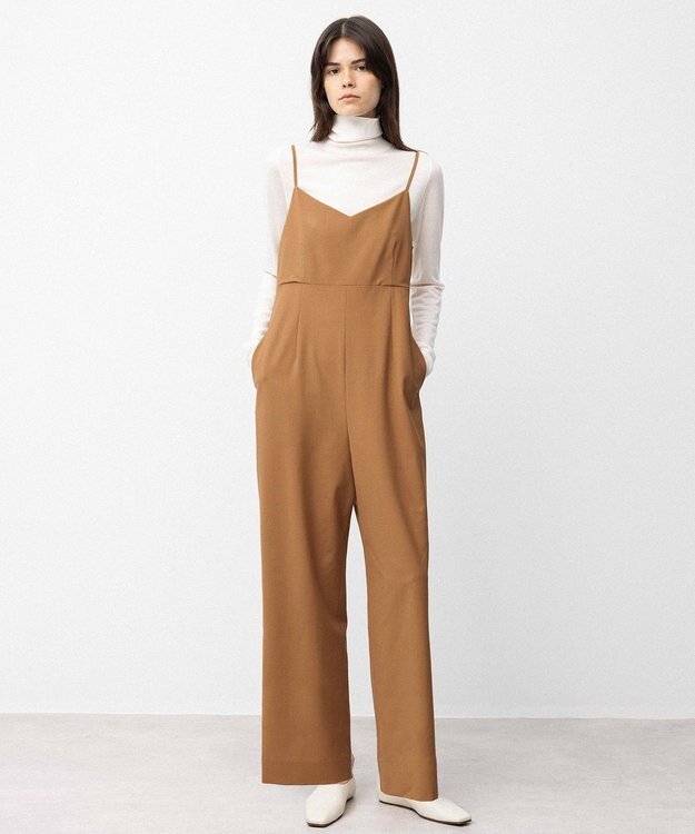 NAVE 【Nave】ウールポリエステルツイル オールインワン ベージュ系