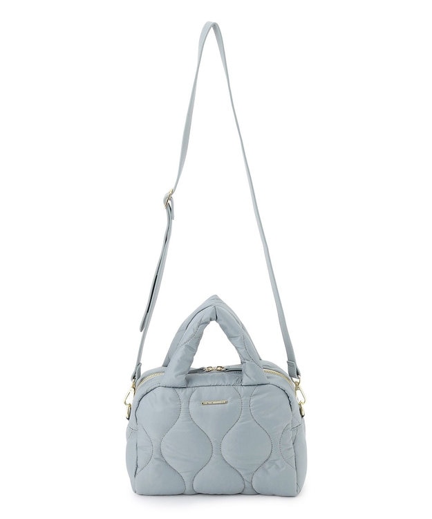 23区 キルティング ボストン バッグ サックスブルー系