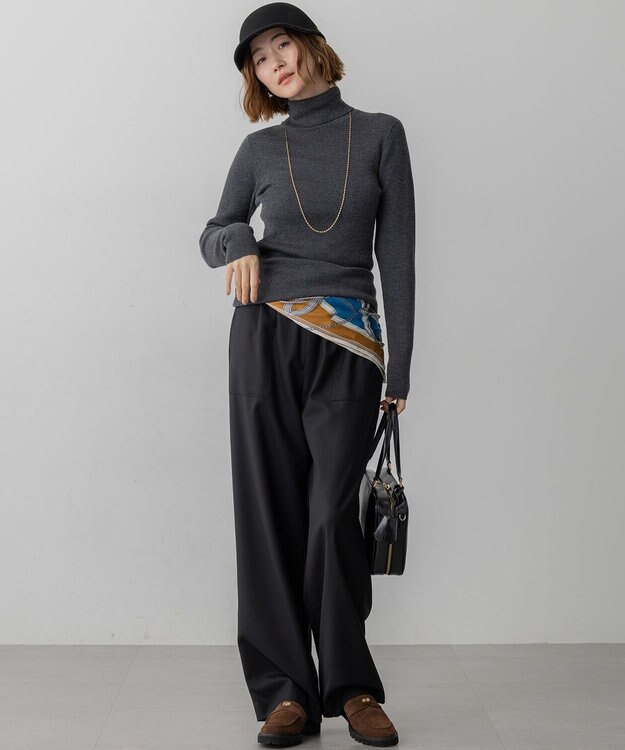 23区 S 【滝沢眞規子さん着用/WEB限定カラーあり】ウーステッドウール リブタートル ニット グレー系