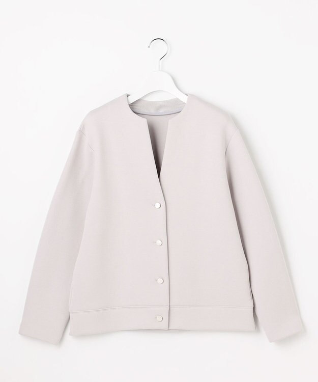 J.PRESS LADIES ダンボールジャージー ブルゾン ライトグレー系