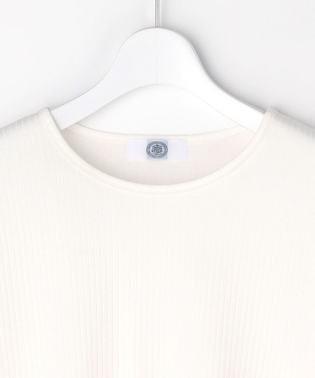 J.PRESS LADIES L 針抜きフライス クルーネック カットソー ホワイト系