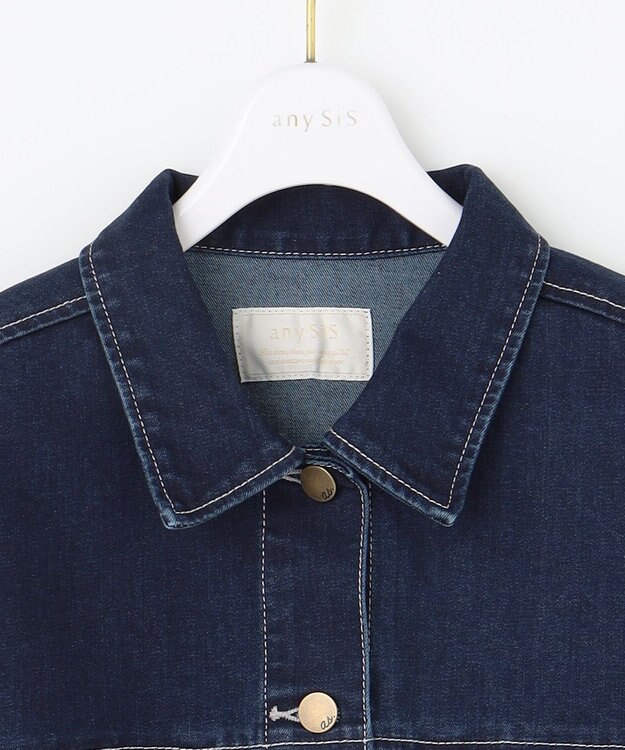 ANY SIS 【洗える】ストレッチライトデニム ジャケット インディゴ
