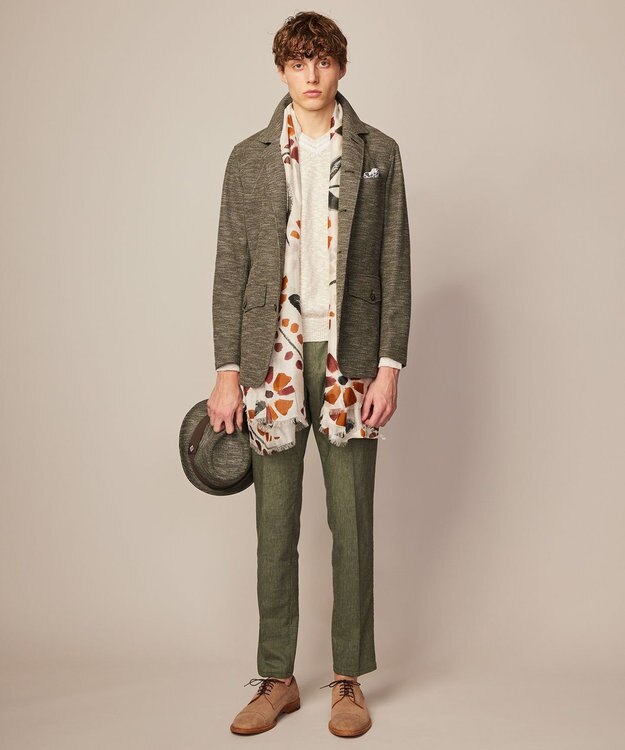 JOSEPH ABBOUD 【 LANIFICIO ROMA】バックプリントジャージー ハット カーキ系