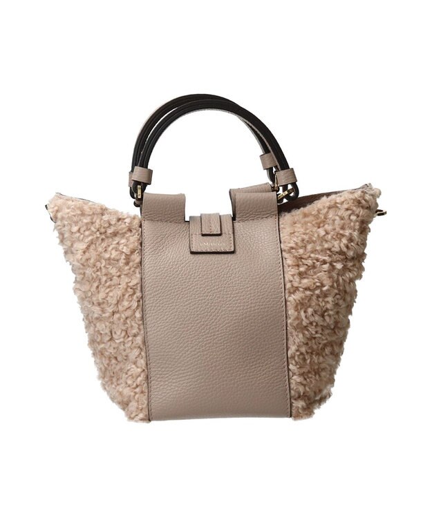 INTER-CHAUSSURES 【LORISTELLA】異素材コンビハンドバッグ オークコンビ