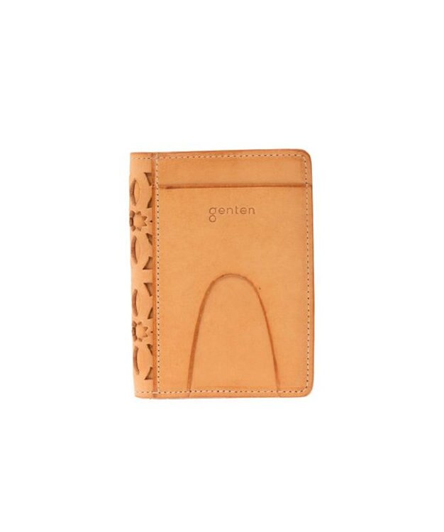 genten カットワーク パスケース ヌメベージュ