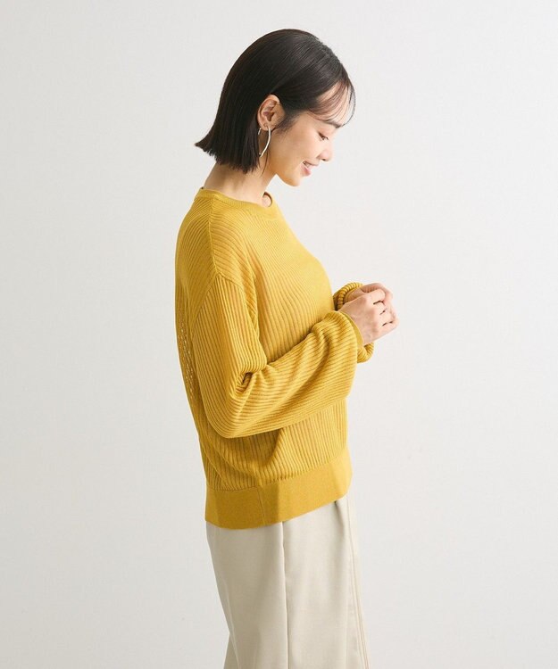 Green Parks ラメシアーリブニットプルオーバー Light Green