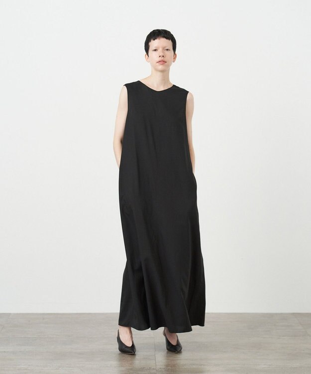 ATON VISCOSE CLOTH | バックギャザードレス BROWN