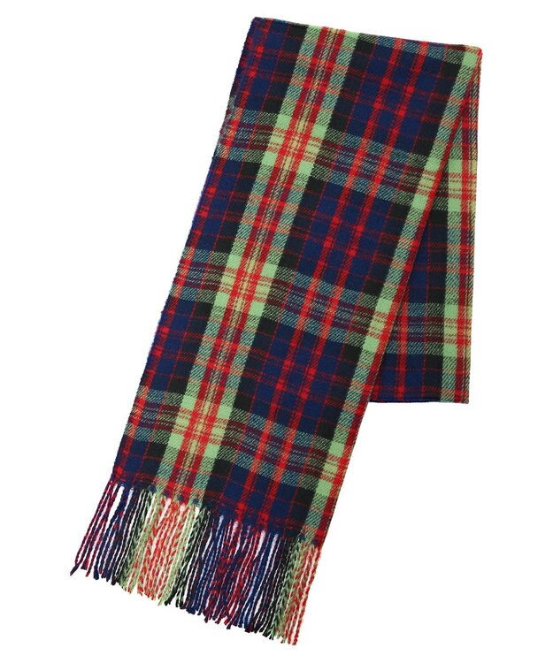 Green Parks カラーチェックストール Red