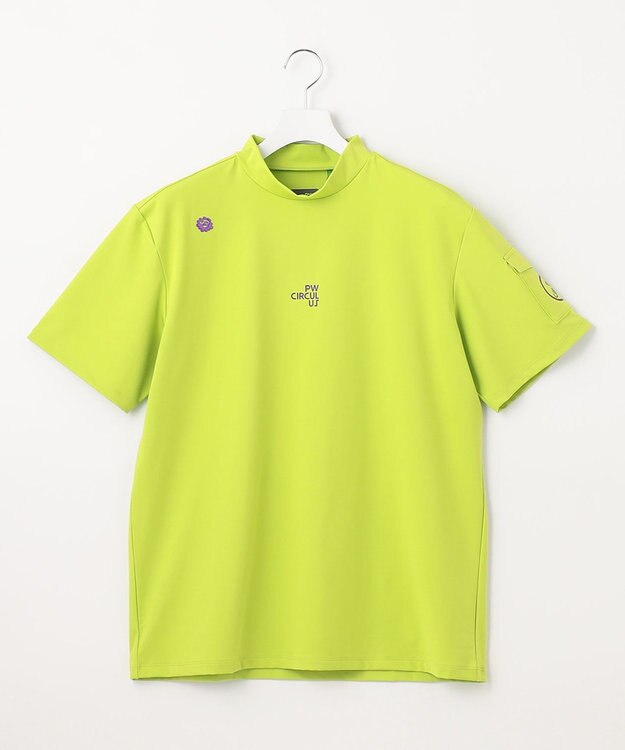 PW CIRCULUS 【MEN】【ストレッチ】ポケット モックネック シャツ ライム