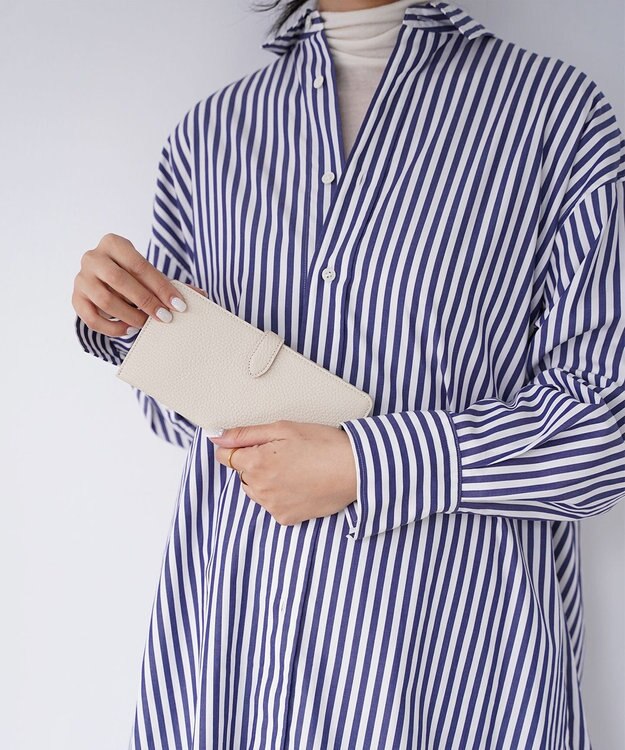 Atelier nuu 日本製 薄マチ本革 lim スマートロングウォレット  アイボリー