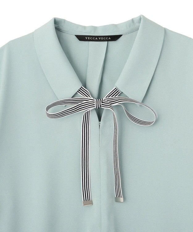 YECCA VECCA 2wayストライプリボンブラウス Mint