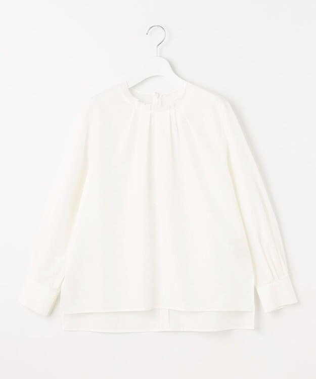 自由区 【XSサイズ～/洗える】シルクコットンブロードⅡ プルオーバーブラウス アイボリー系