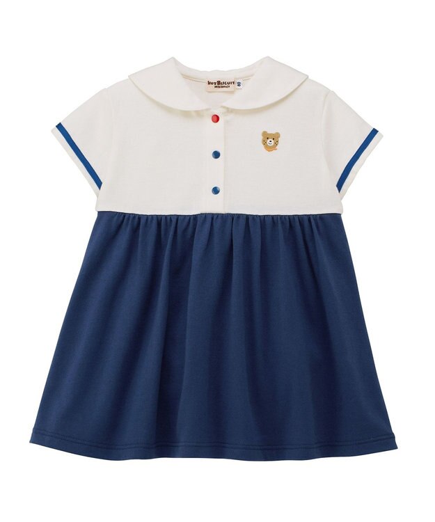 MIKI HOUSE HOT BISCUITS セーラーカラー ワンピース セット【BOX付き】 白