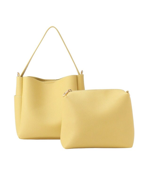 AMERICAN HOLIC 【2点セット】2WAYワンハンドルミニトート+ポーチ Light Yellow