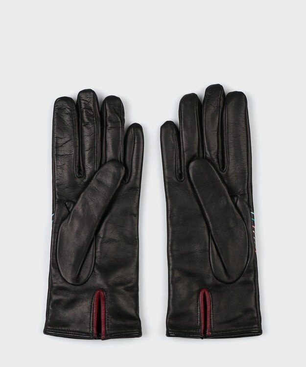 Paul Smith スワール ステッチ レザーグローブ ブラック