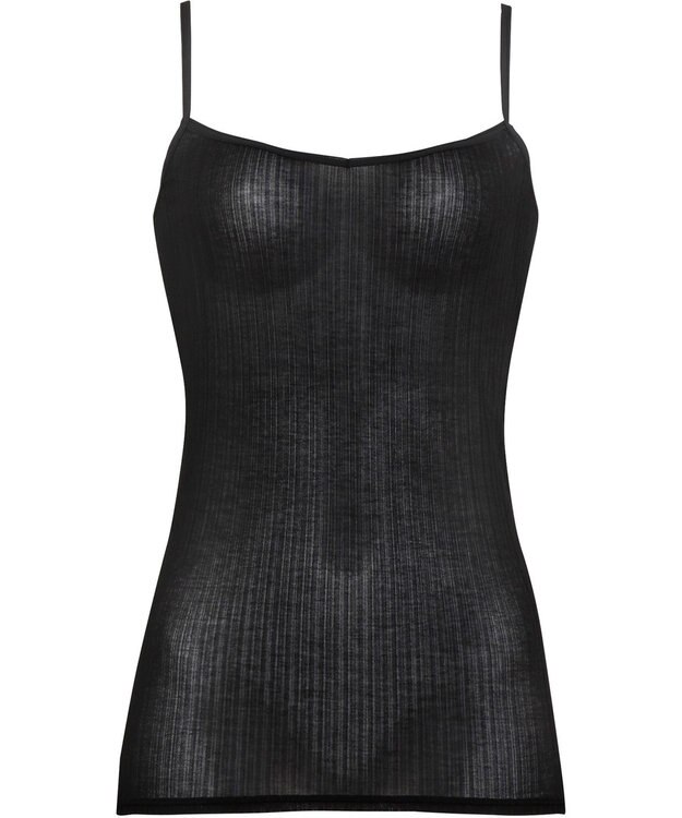 WACOAL インナー 薄くて軽い 綿混リブ素材 抗菌防臭 吸汗速乾性 通気性 夏 キャミソール レディース CLA192 /ワコール ブラック