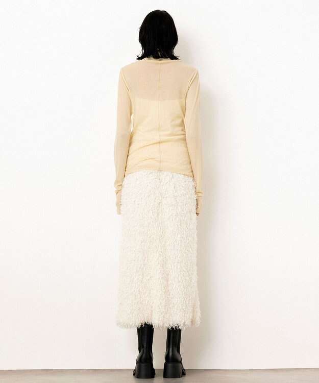 NAVE 【Nave・洗える】フェザーフリンジ スカート アイボリー系