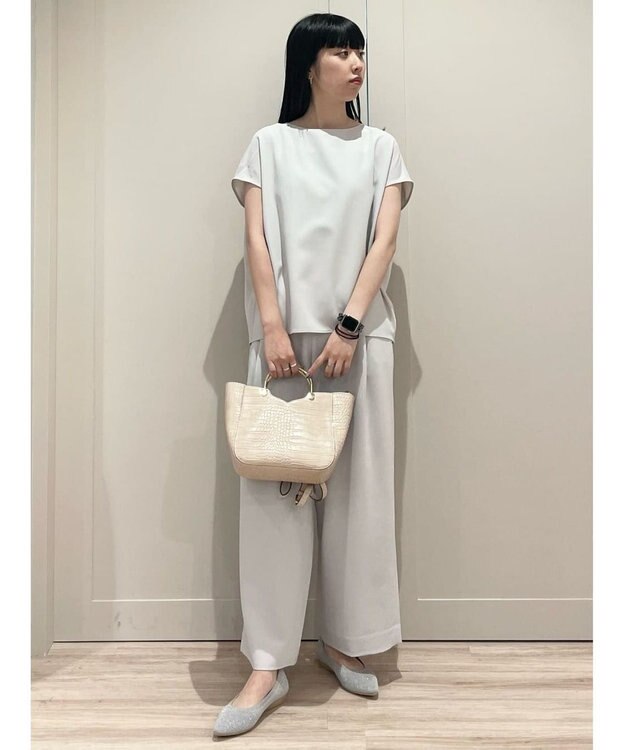 UNFILO 【接触冷感/吸水速乾】サマーセットアップ ブラウス ベージュ系