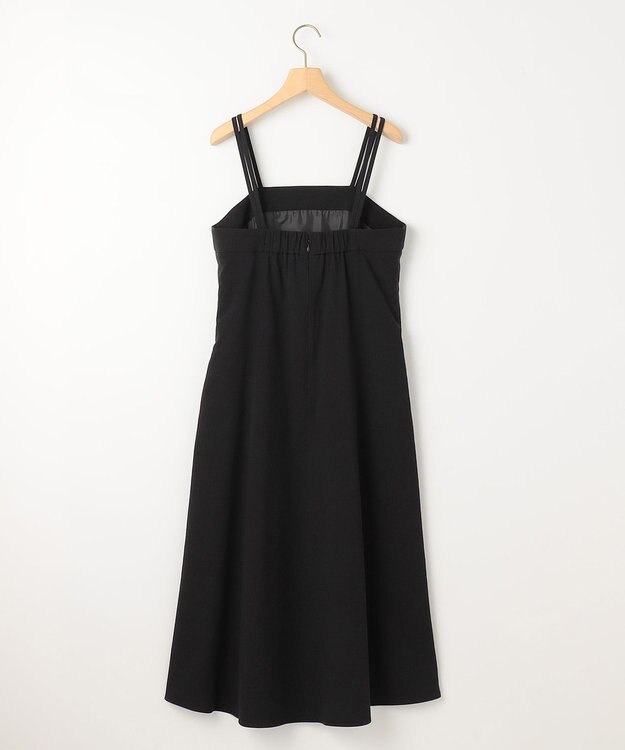 組曲 L 【肩ひも調整可】ドビーピケ キャミワンピース ブラック系