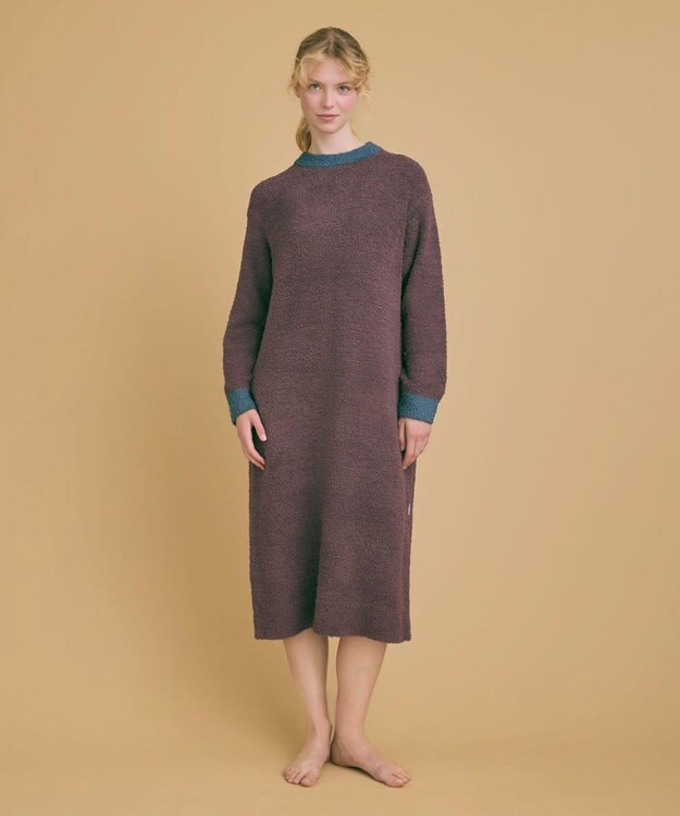 une nana cool カラーブロッキング　ワンピース ブラウン