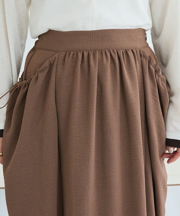 CRAFT STANDARD BOUTIQUE ドレープポケットデザインスカート Brown