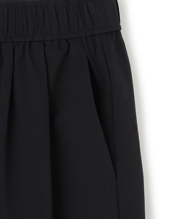 UNFILO 【セットアップ着用可/ウエストゴム】FINE MOVE ギャザーワイドパンツ ブラック