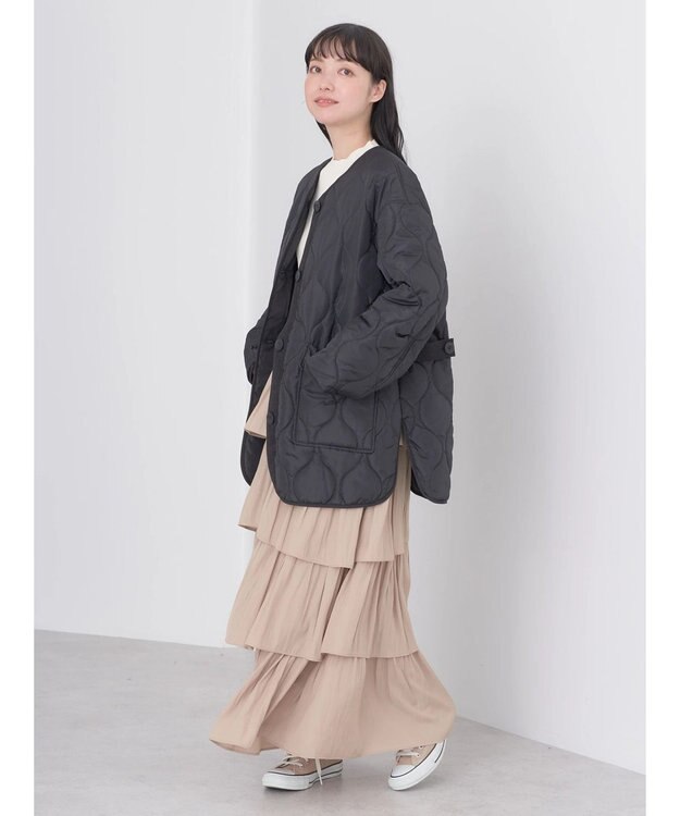 earth music&ecology キルティングハーフブルゾン Black