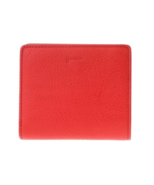 genten ミネルヴァ2 二つ折り財布内Lファスナー アカ