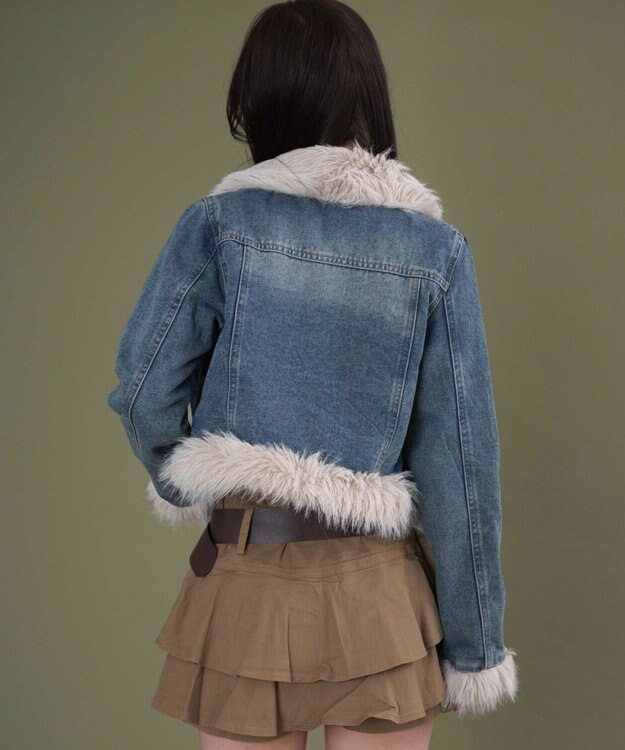 WEGO マルチポケットファーJKT デニムインディゴ