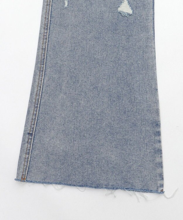 WEGO ダメージフレアデニムパンツ デニム中濃加工色