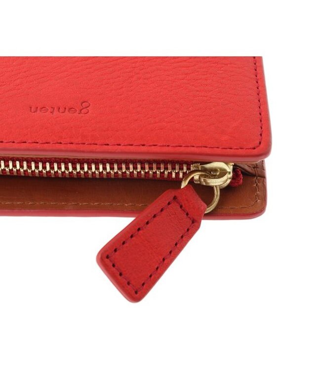 genten ミネルヴァ2 二つ折り財布内Lファスナー アカ