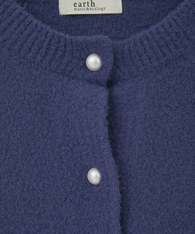 earth music&ecology 【イージーケア】パウダーシャギークルーネックカーディガン Navy